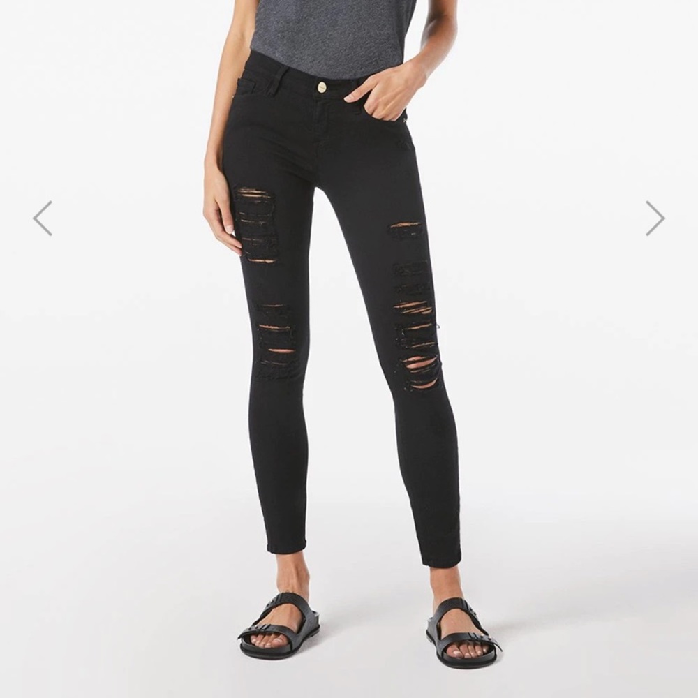 Frame le skinny de jeanne ripped noir